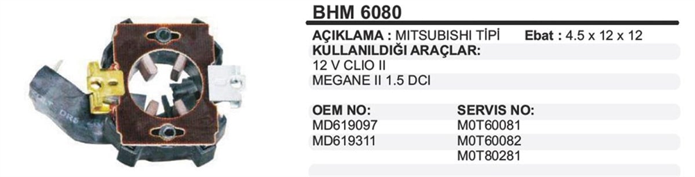 ITHBHM6080-Marş Kömürü ve Kömür Yuvası