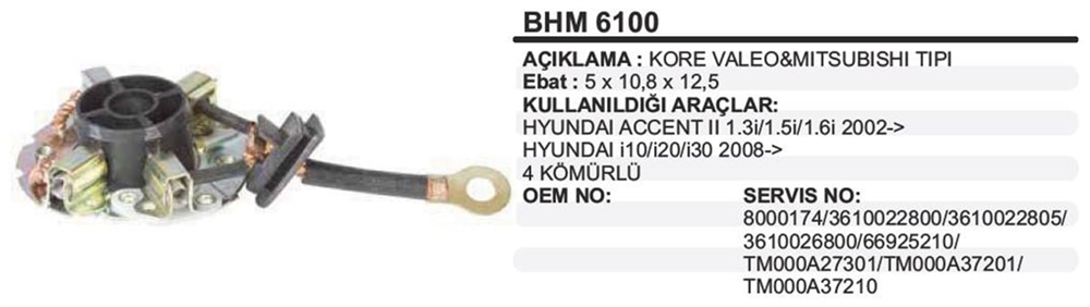 ITHBHM6100-Marş Kömürü ve Kömür Yuvası