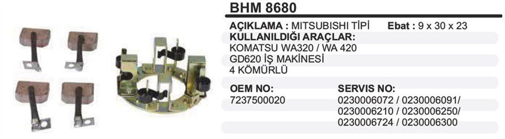 ITHBHM8680-Marş Kömürü ve Kömür Yuvası