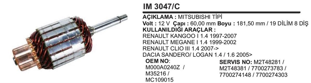 ITHIM3047C-Marş Kollektörleri