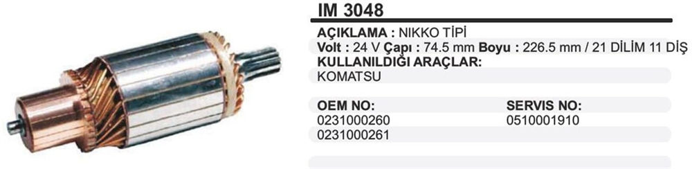 ITHIM3048-Marş Kollektörleri