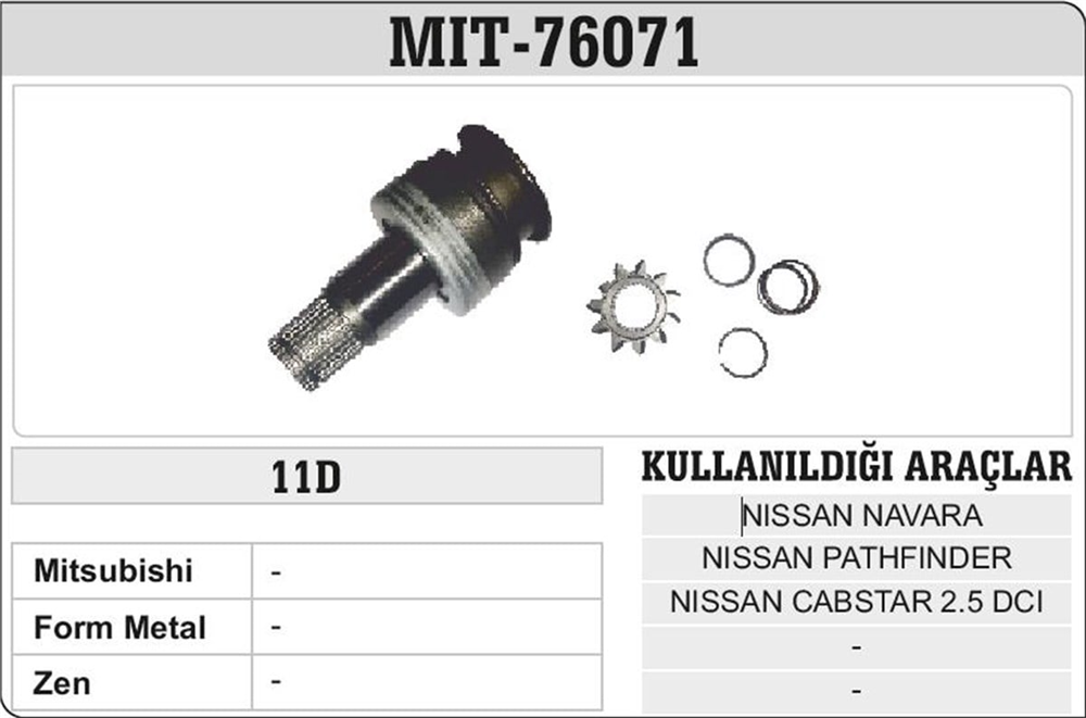 ITHMDMIT76071-Marş Dişlisi