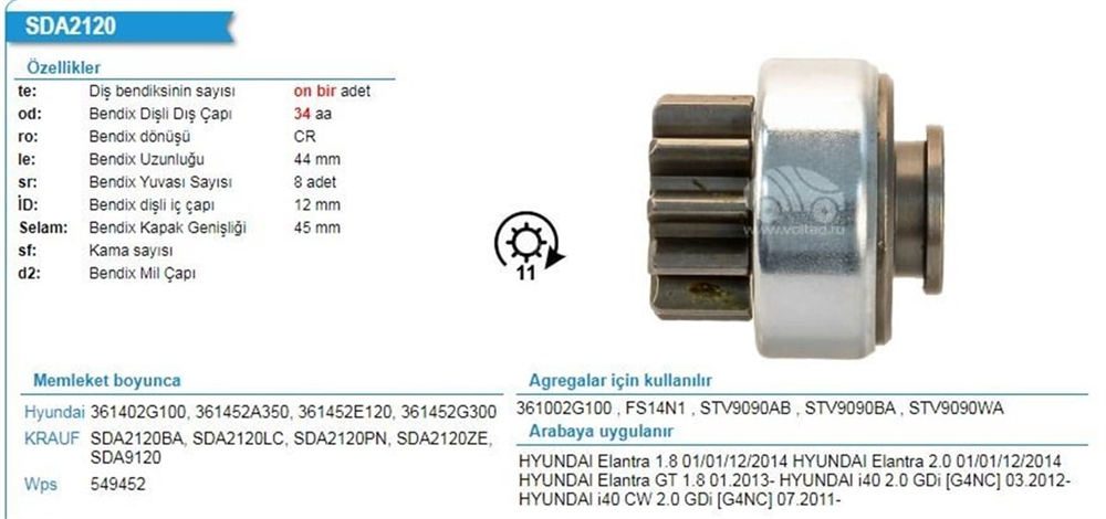 ITHMDVL17350K-Marş Dişlisi