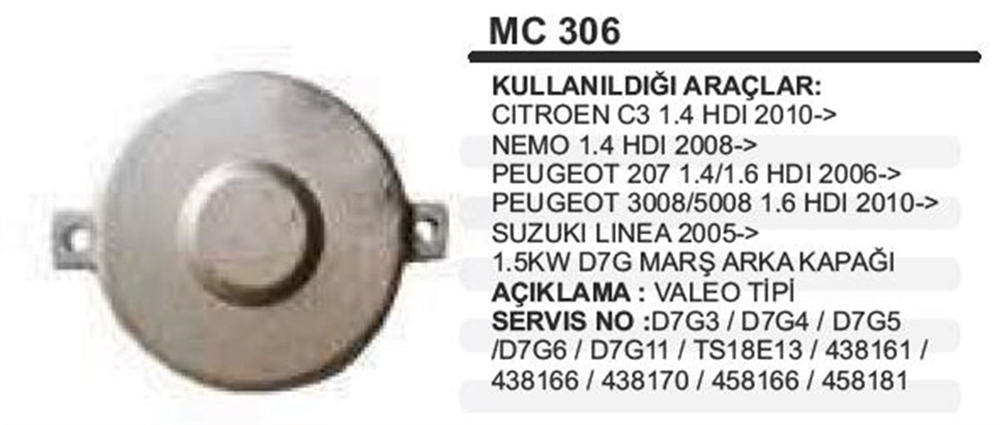 ITHMKMC306-Marş Arka Kapağı