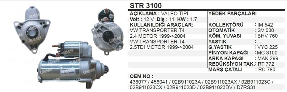 ITHSTR3100OEM-Marş Motoru - Marş Dinamosu