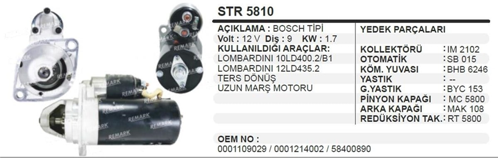 ITHSTR5810-Marş Motoru - Marş Dinamosu