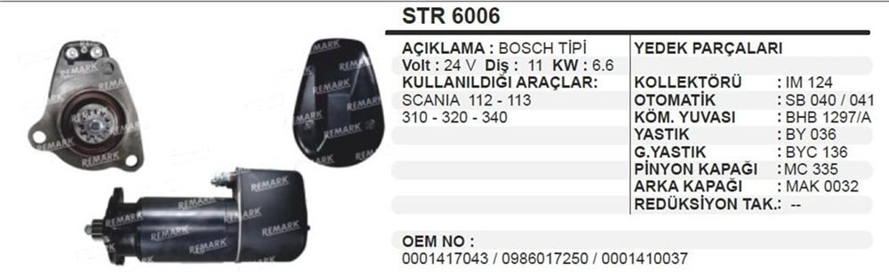ITHSTR6006-Marş Motoru - Marş Dinamosu
