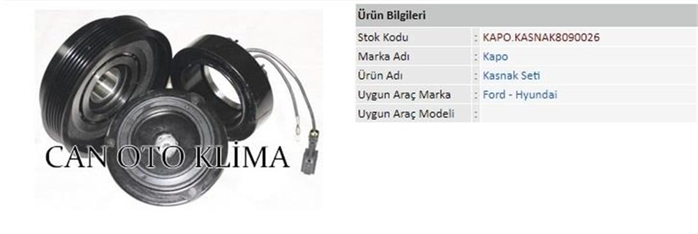 KAPOKASNAK8090026-Klima Kasnak Setleri