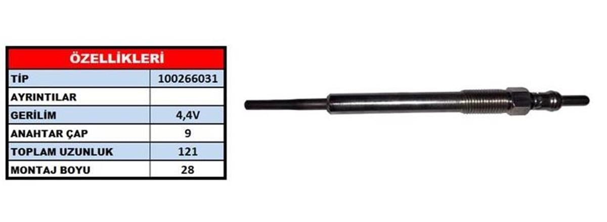 Kızdırma Bujisi 4,4V Fiat Doblo Fiorino Euro5 0250403014