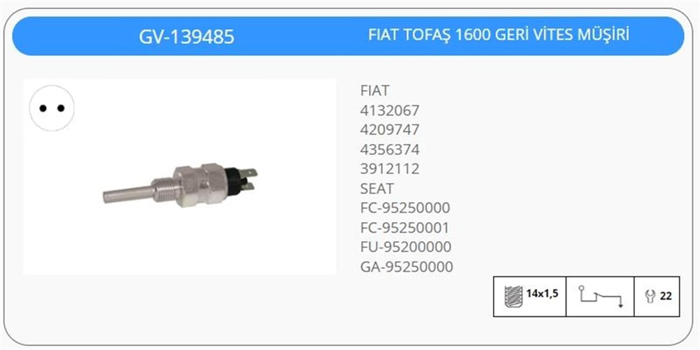 KLFGV139485-Geri Vites Müşürü