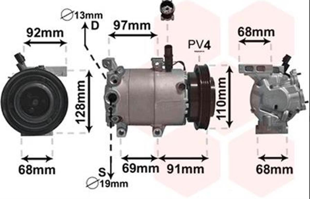 Klima Kompresör 12V 4Pk 125Mm Hyundaı Accent 1,6 Benzinli 977011E100 | Wutse 42010435