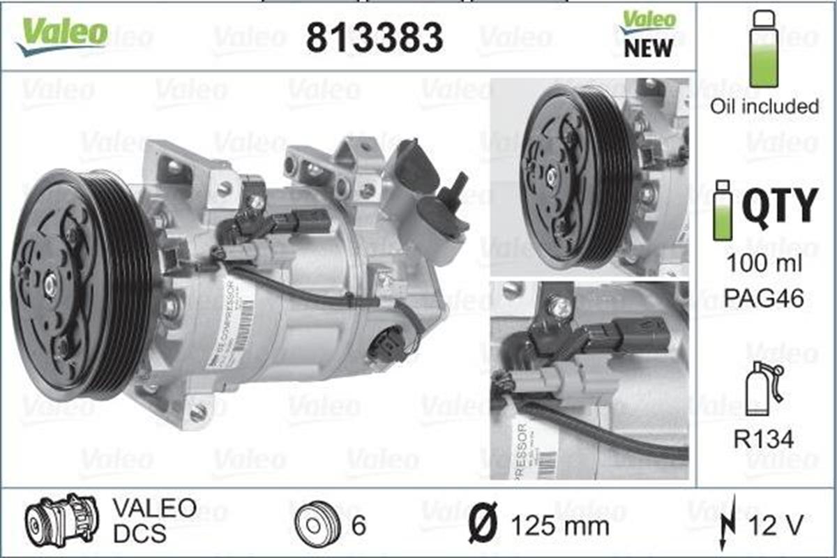 Klima Kompresör 6Pk Renault Clio Iv 1 Clio4 Latıtude 2 0 Master Iıı 2 3Dcı Trafıc Iıı 1 6 2 6 926002352R 926000838R | Valeo 813383