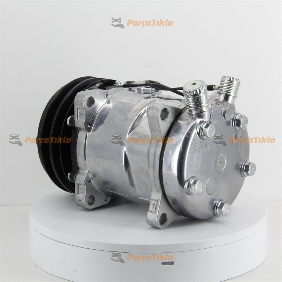 Klima Kompresörü 12V 2Pk V Kayış 5H14 Üstten Çıkış İnce Kalın Kasnak Çapı : 132Mm | Lidpart K6626