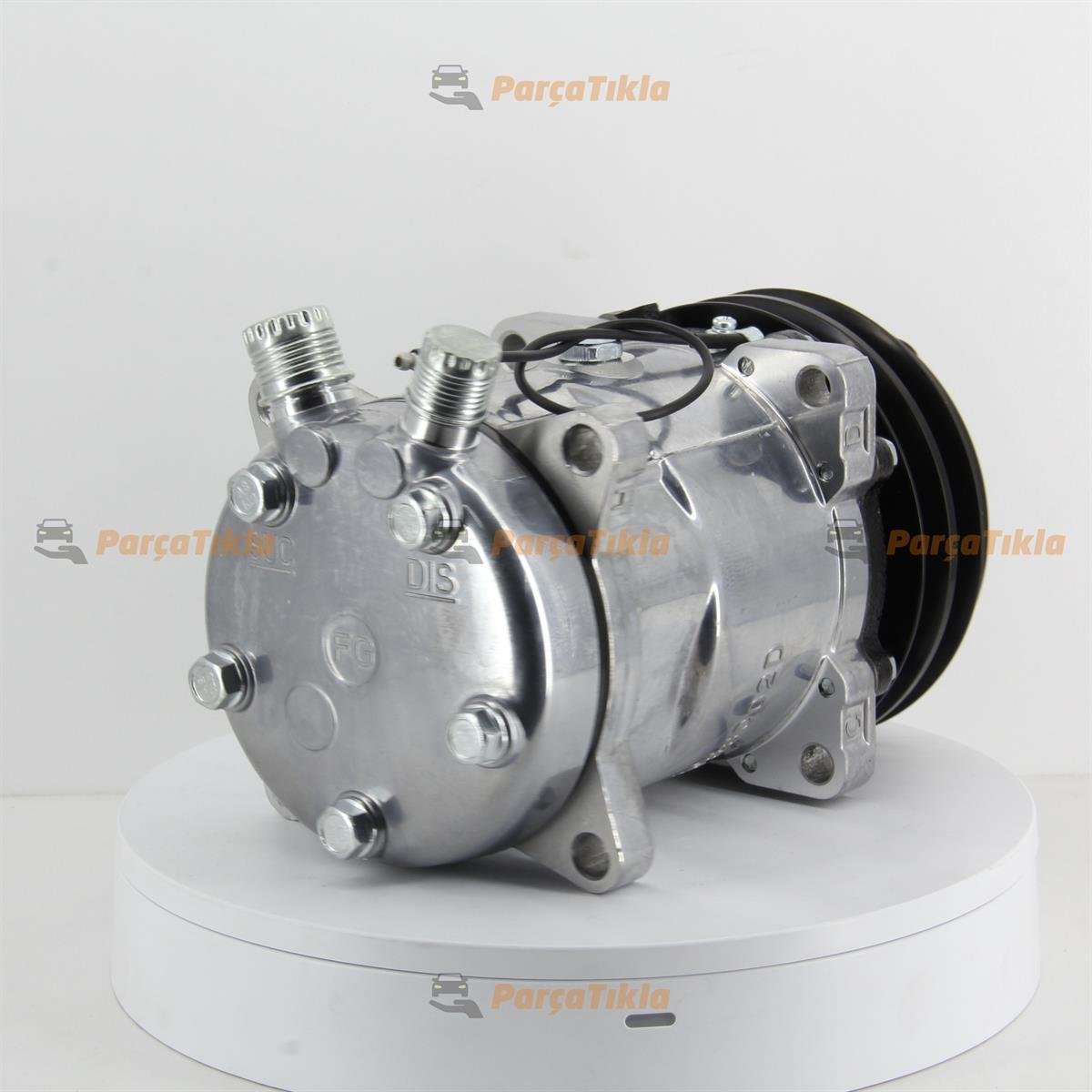 Klima Kompresörü 12V 2Pk V Kayış 5H14 Üstten Çıkış İnce Kalın Kasnak Çapı : 132Mm | Lidpart K6626
