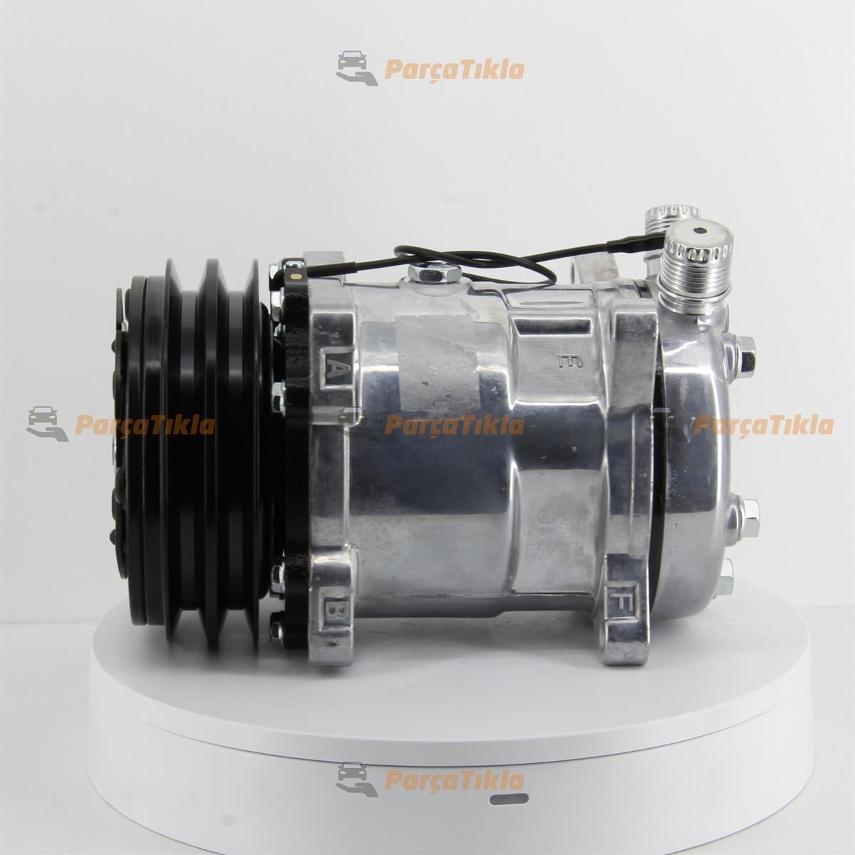 Klima Kompresörü 12V 2Pk V Kayış 5H14 Üstten Çıkış İnce Kalın Kasnak Çapı : 132Mm | Lidpart K6626