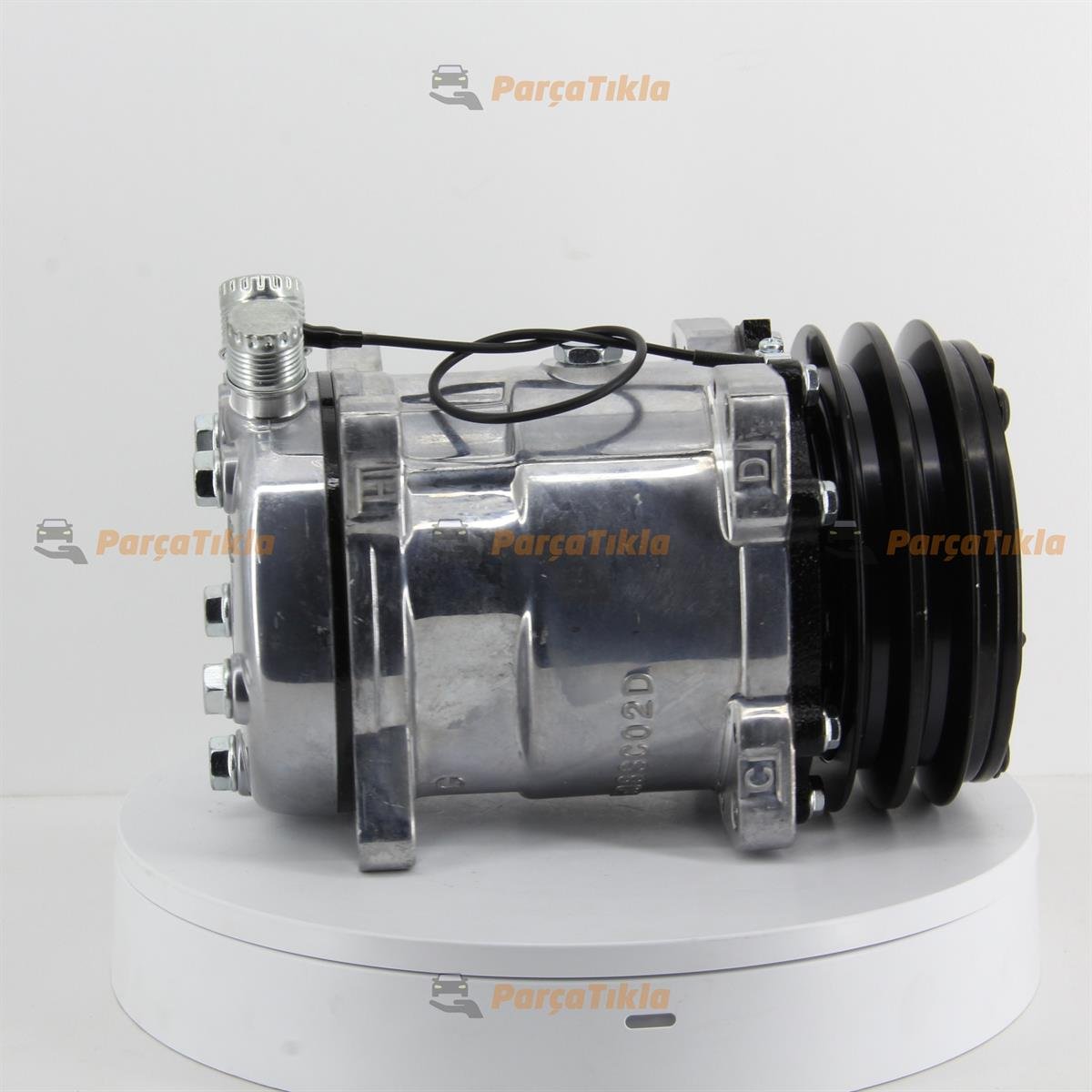 Klima Kompresörü 12V 2Pk V Kayış 5H14 Üstten Çıkış İnce Kalın Kasnak Çapı : 132Mm | Lidpart K6626