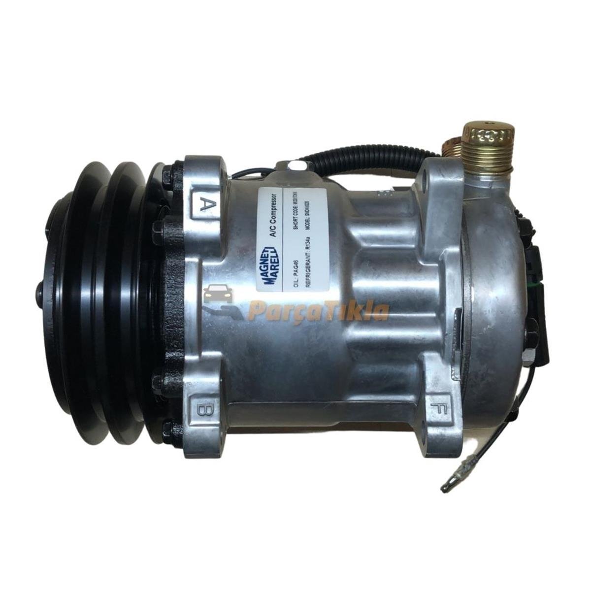 Klima Kompresörü 12V 7H15 2Pk V Kayış 132Mm Üstten Çıkış İnce Kalın