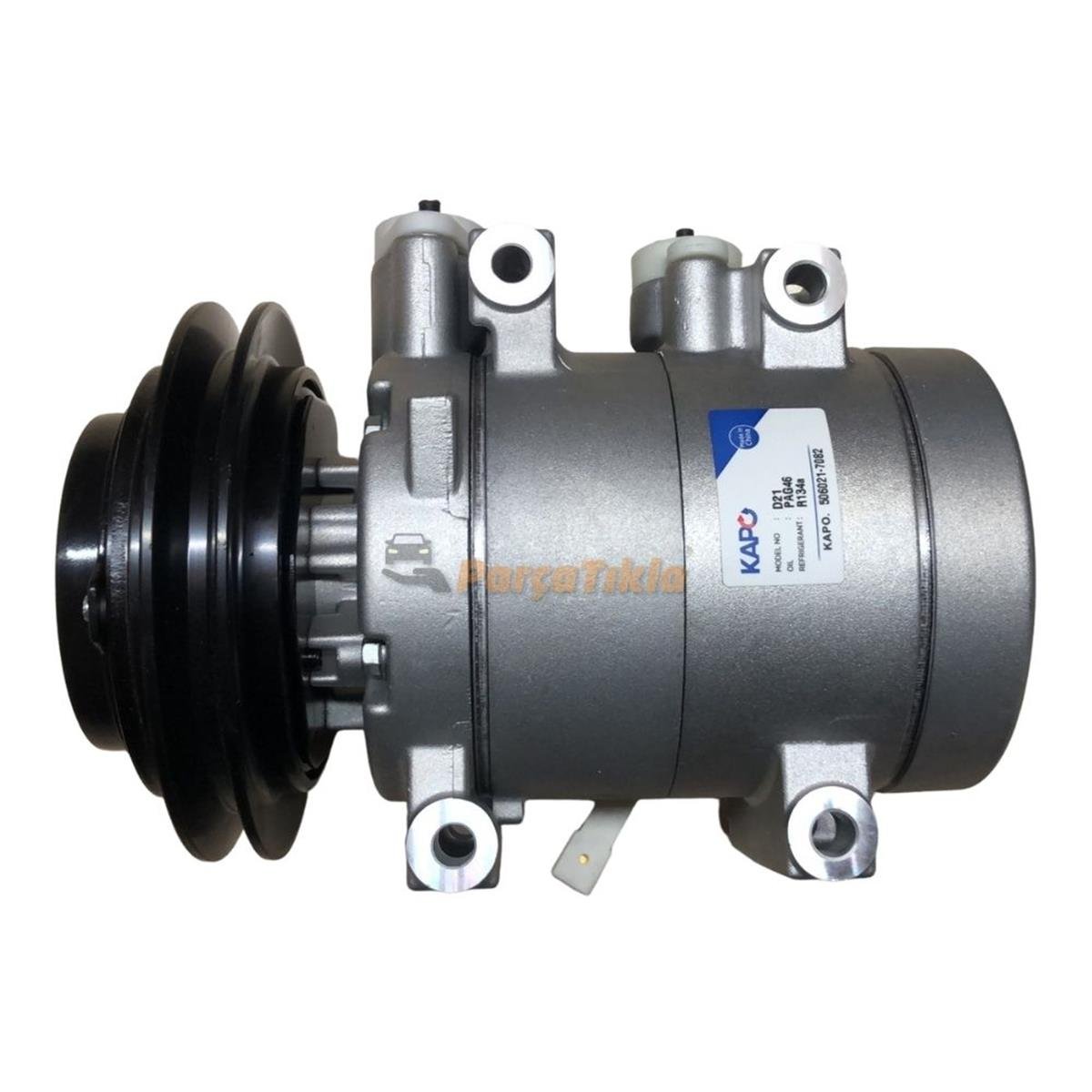 Klima Kompresörü 24V 1Pk Hyundai Valeo Tip Hyundai Kobelco, Komatsu, Kavasaki Kapo 7082 Kasnak Çapı:135Mm