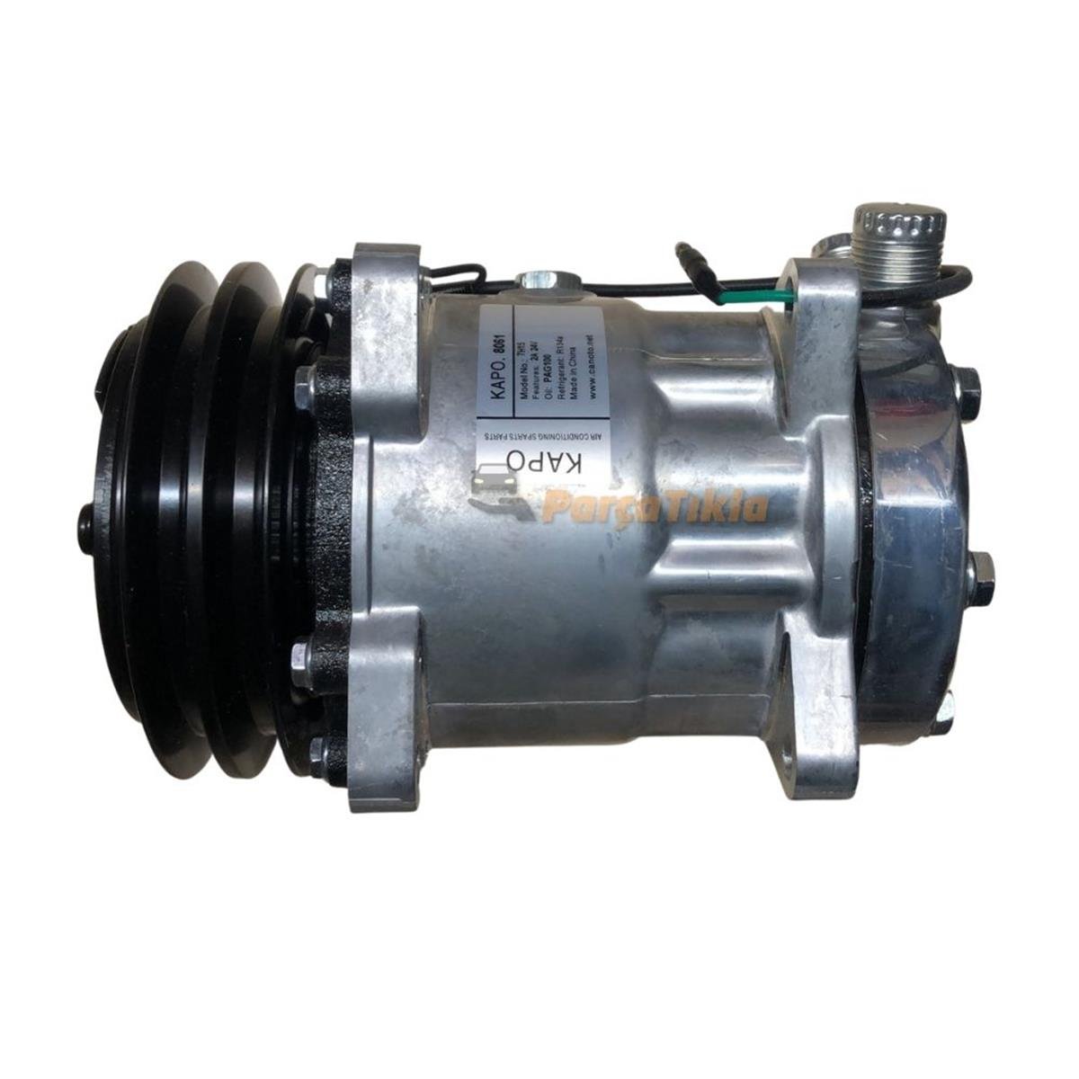 Klima Kompresörü 24V 7H15 2Pk 132Mm Sanden Tip İnce Kalın Üstten Çıkış