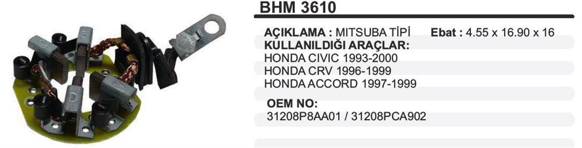Kömür Yuvası Honda Cıvıc Ym Accord Crv Honda Cıvıc Accord Mıtsubishi Uba T 93> | Remark Bhm3610