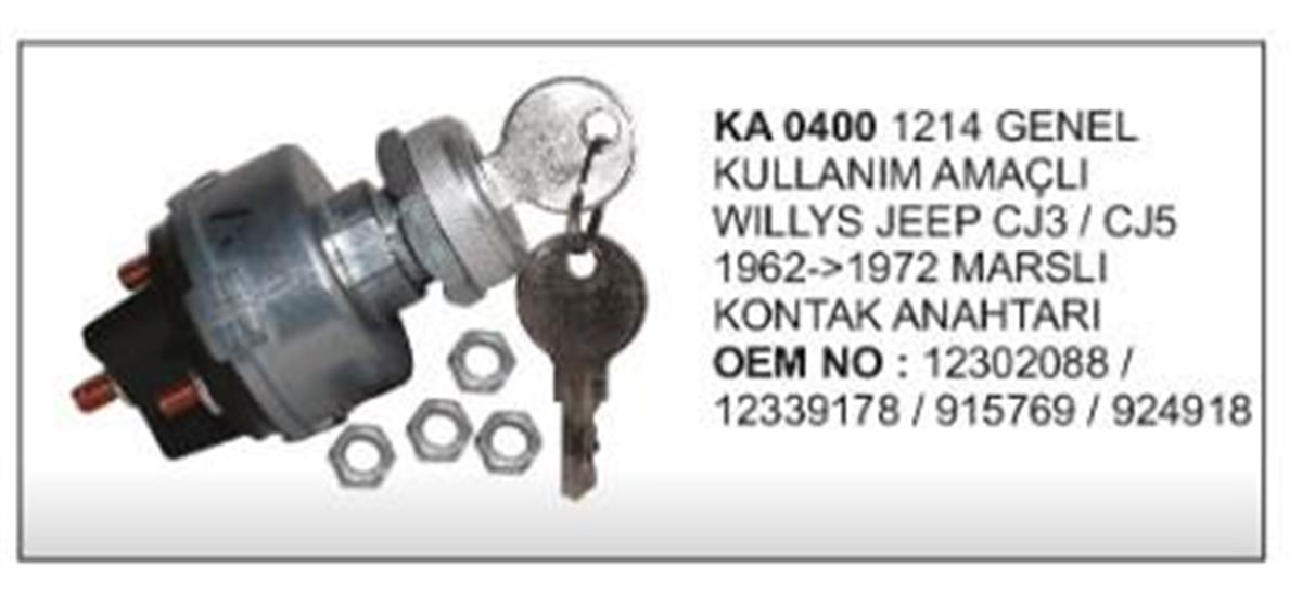 Kontak Anahtarı 1214 General Kontak Usa | Vertex Ka0400