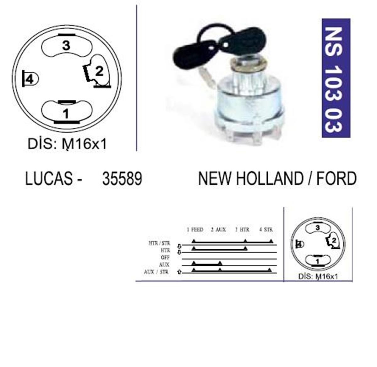 Kontak Anahtarı Ford Traktör New Holland | Nesan Ns10303