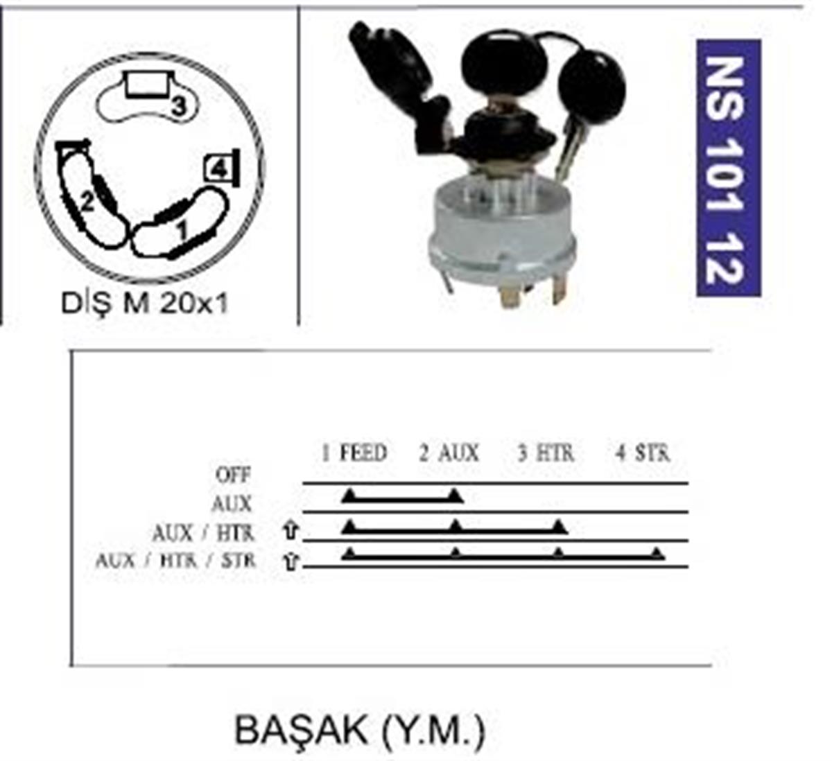 Kontak Anahtarı Şifreli Başak Traktör | Nesan Ns10112