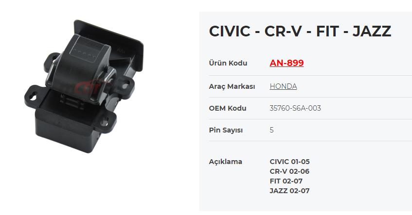 KRAWAN899-Cam Anahtarları