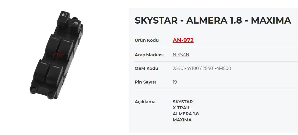 KRAWAN972-Cam Anahtarları