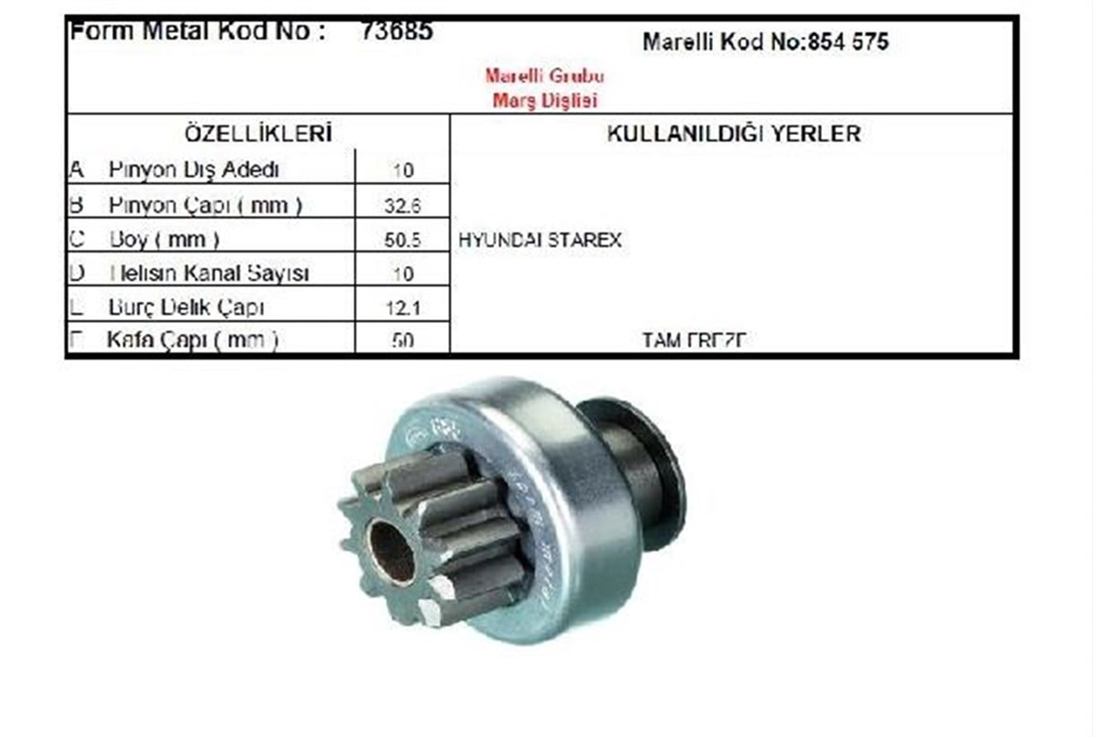 MAKO72316711-Marş Dişlisi