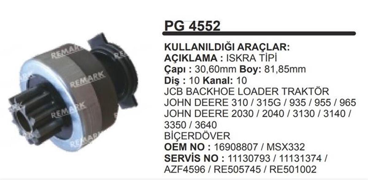 Marş Dişlisi 10 Diş Iskra Jcb Valtra Johndeere | Remark Pg4552