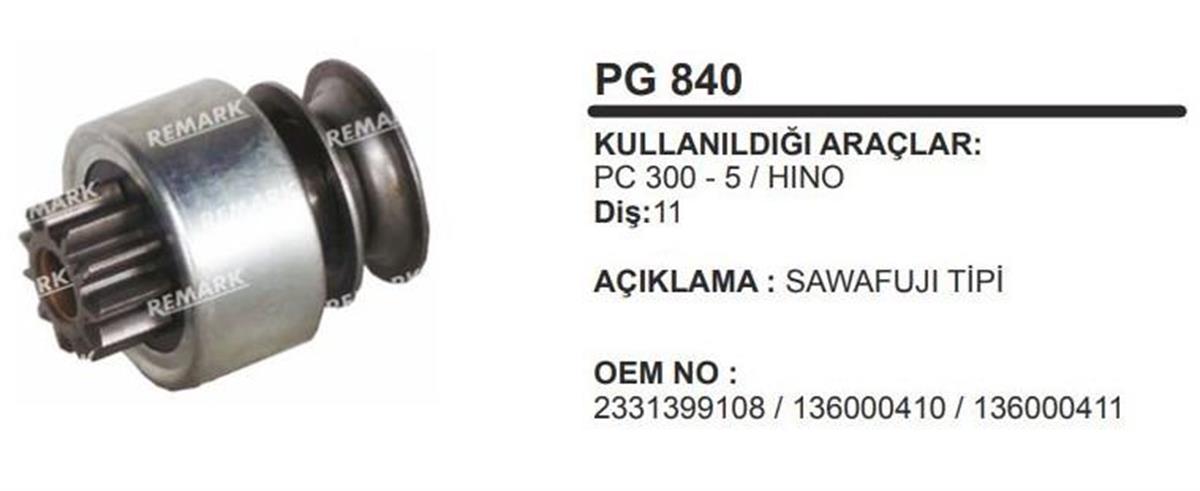 Marş Dişlisi 11Diş Awafuji Pc3005 Hino | Remark Pg840