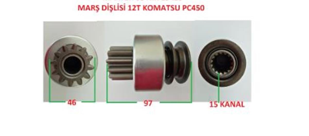 Marş Dişlisi 12Diş Nikko Komatsu 450 Pc300 3 D60 D65