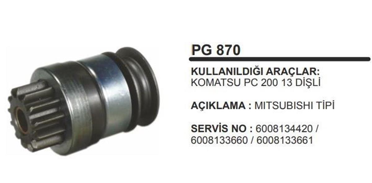 Marş Dişlisi 13Diş Mitsubishi Komatsu Pc200 | Remark Pg870