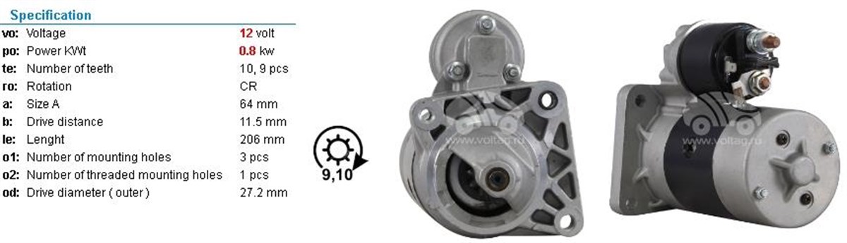 Marş Motoru 12V 9Diş Palio 96  1,2 1,6