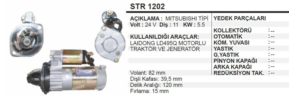 Marş Motoru 24V 11Diş Trk Laıdong Jenaratör Str1202