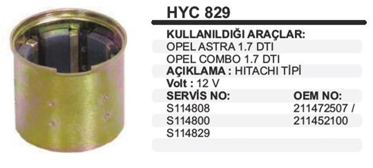 Marş Yastığı 12V Opel Combo Astra 68 60 Hyc829 | Remark Hyc829