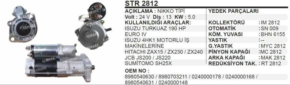 MARTEKSTR2812-Marş Motoru - Marş Dinamosu