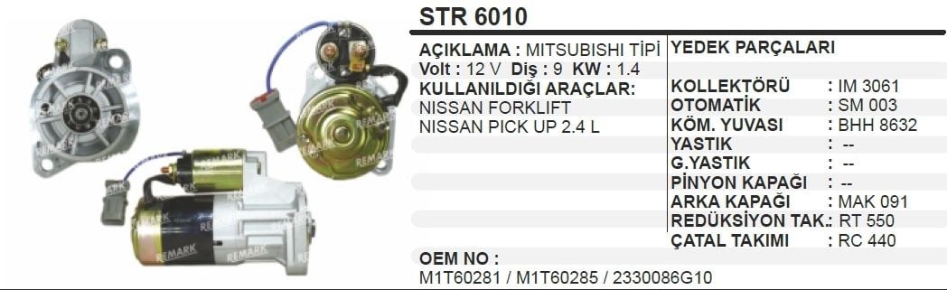 MARTEKSTR6010-Marş Motoru - Marş Dinamosu