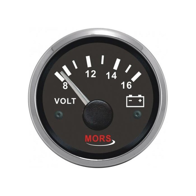 Mors Voltmetre Göstergesi 55mm Siyah