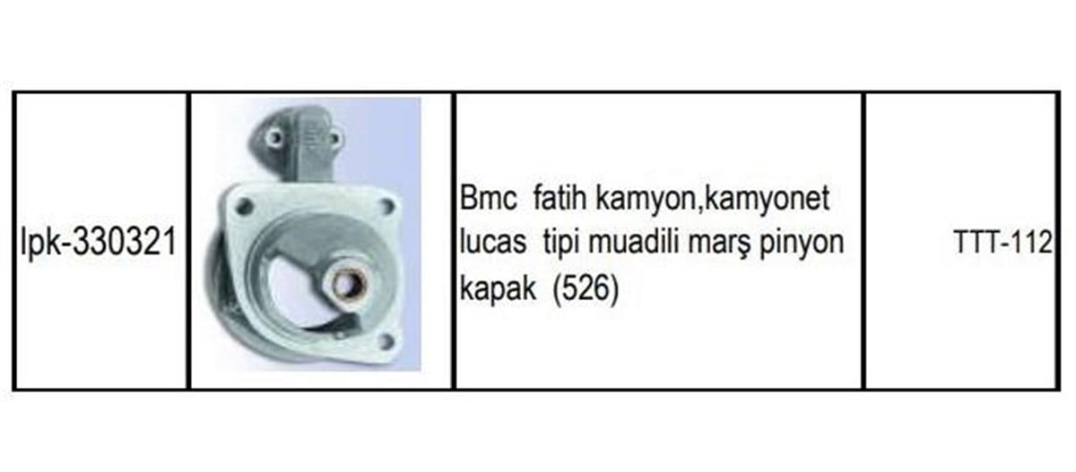Pinyon Kapağı Bmc Fatih Kamyon Kamyonet Ttt112