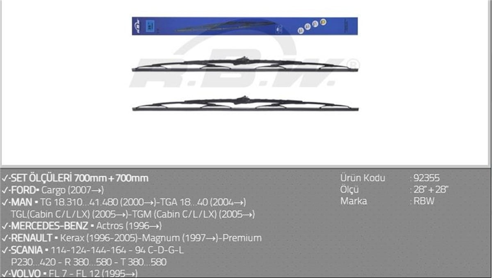 RBW92355-Universal Muz Silecekler
