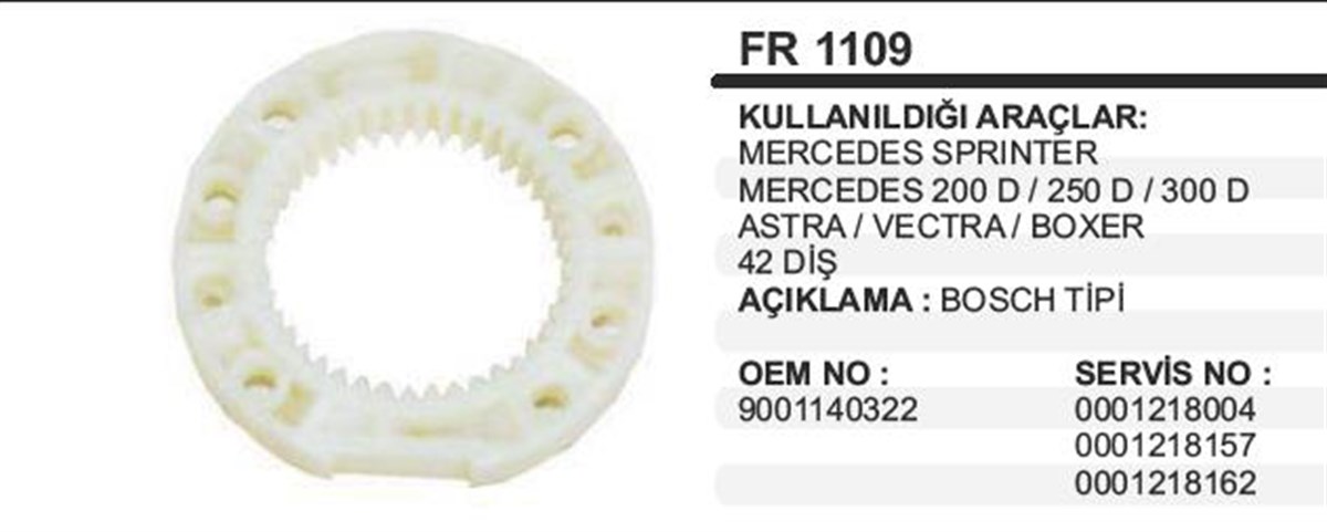 Rediktör Plastiği 42Diş Mercedes Astra Vectra Boxer