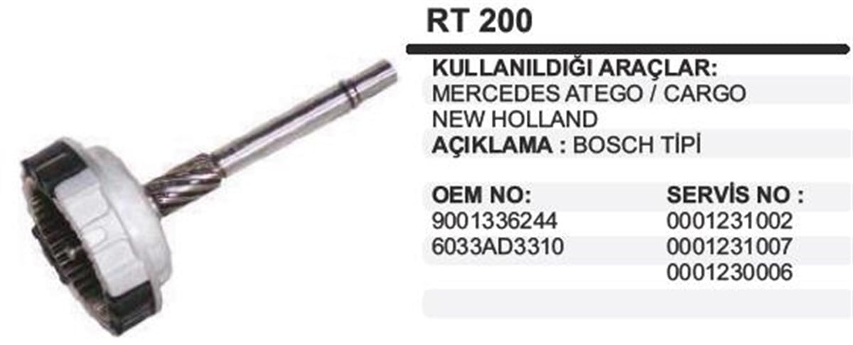 Rediktör Takımı Merc Atego Bosch Tip Rt200