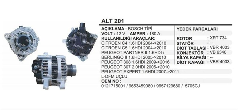 REMARKALT201-Alternatör Dinamo