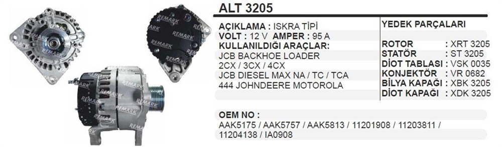 REMARKALT3205-Alternatör Dinamo
