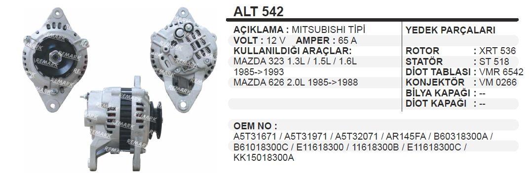 REMARKALT542-Alternatör Dinamo