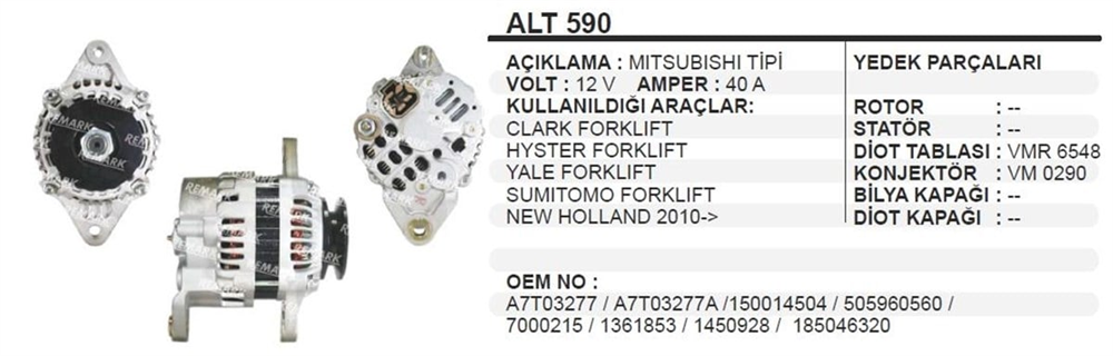 REMARKALT590-Alternatör Dinamo