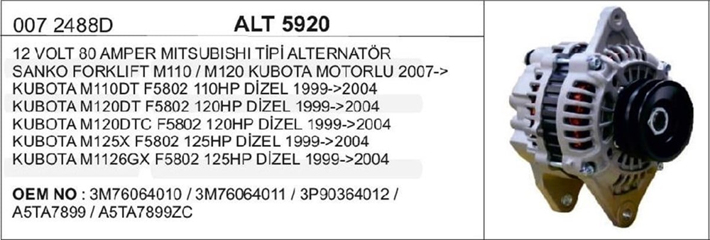 REMARKALT5920-Alternatör Dinamo