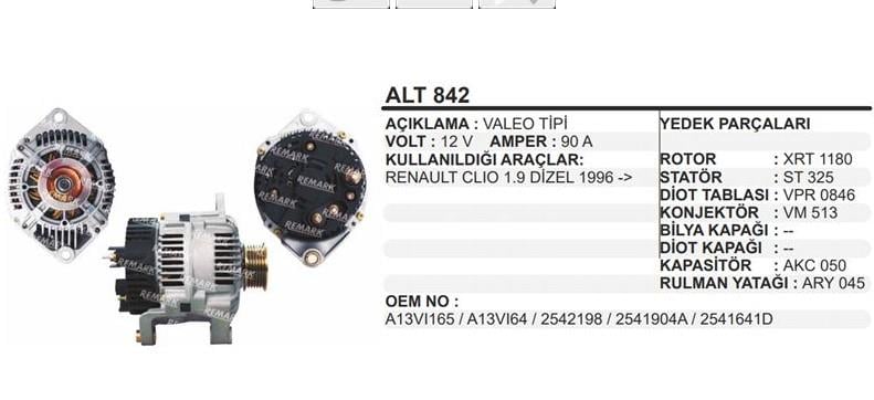 REMARKALT842-Alternatör Dinamo